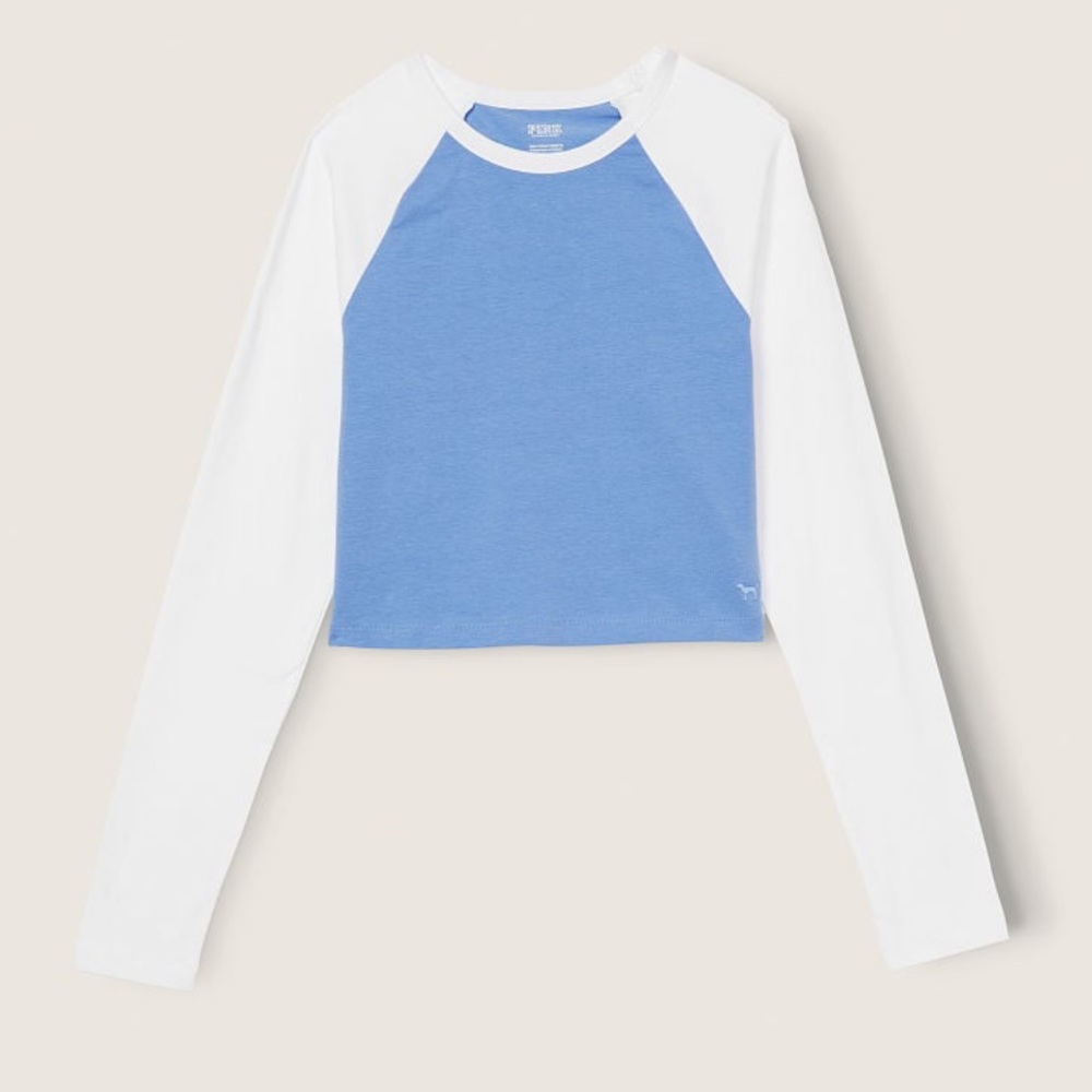 NWT Victoria’s Secret Pink Cropped Long-sleeve Raglan Top